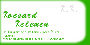 kocsard kelemen business card